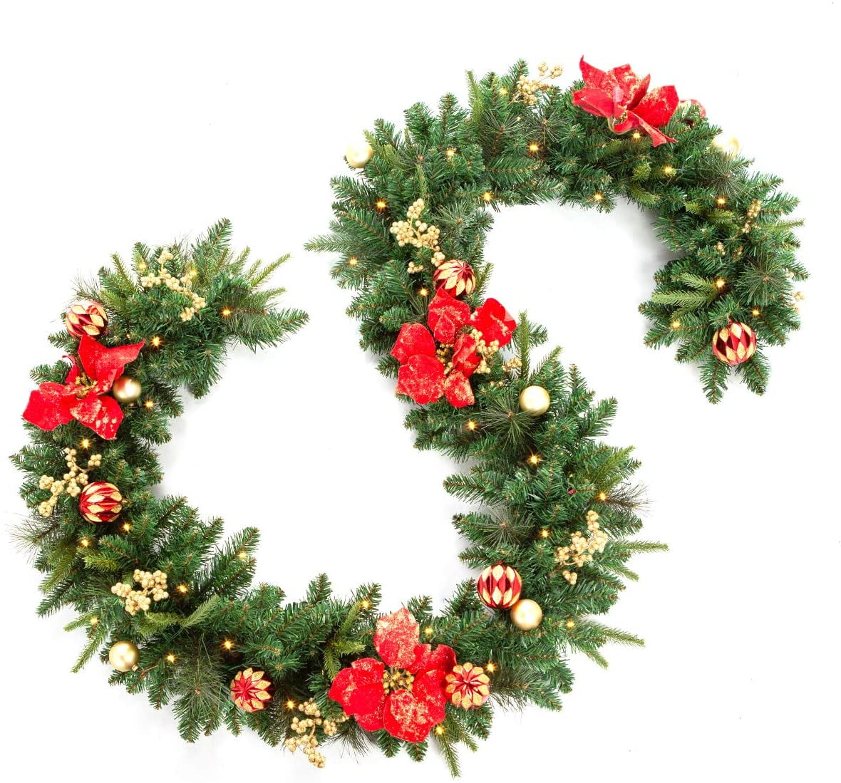 Garland Battery Operated, Light Up Wreath Outdoor Battery Operated