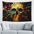 thumbnail image 1 of DouZhe Psychedelic Colorful Skull Tapestry Modern Wall Hanging Tapestries Dorm Room Home Decor, 60" x 40", 1 of 7