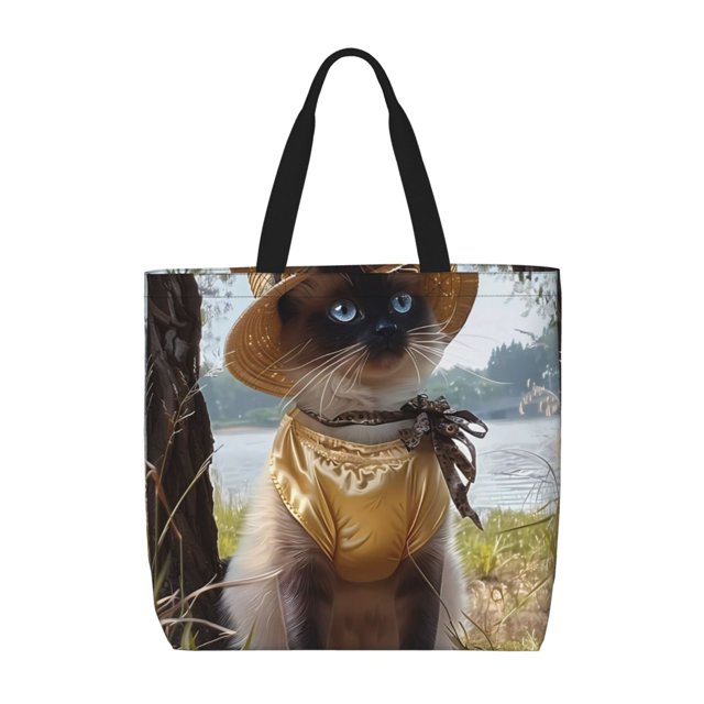 Easygdp Cat In Sun Hat Bolsa Tote para Mujer, Bolso de Hombro para Trabajo, Playa, Viajes, Compras y Supermercado