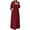 Burgundy, variant on Elainilye Fashion Womens Dress Solid Plus Size Long Sleeve Dress with Pockets Ladies Headband Dress Long Dress,Green