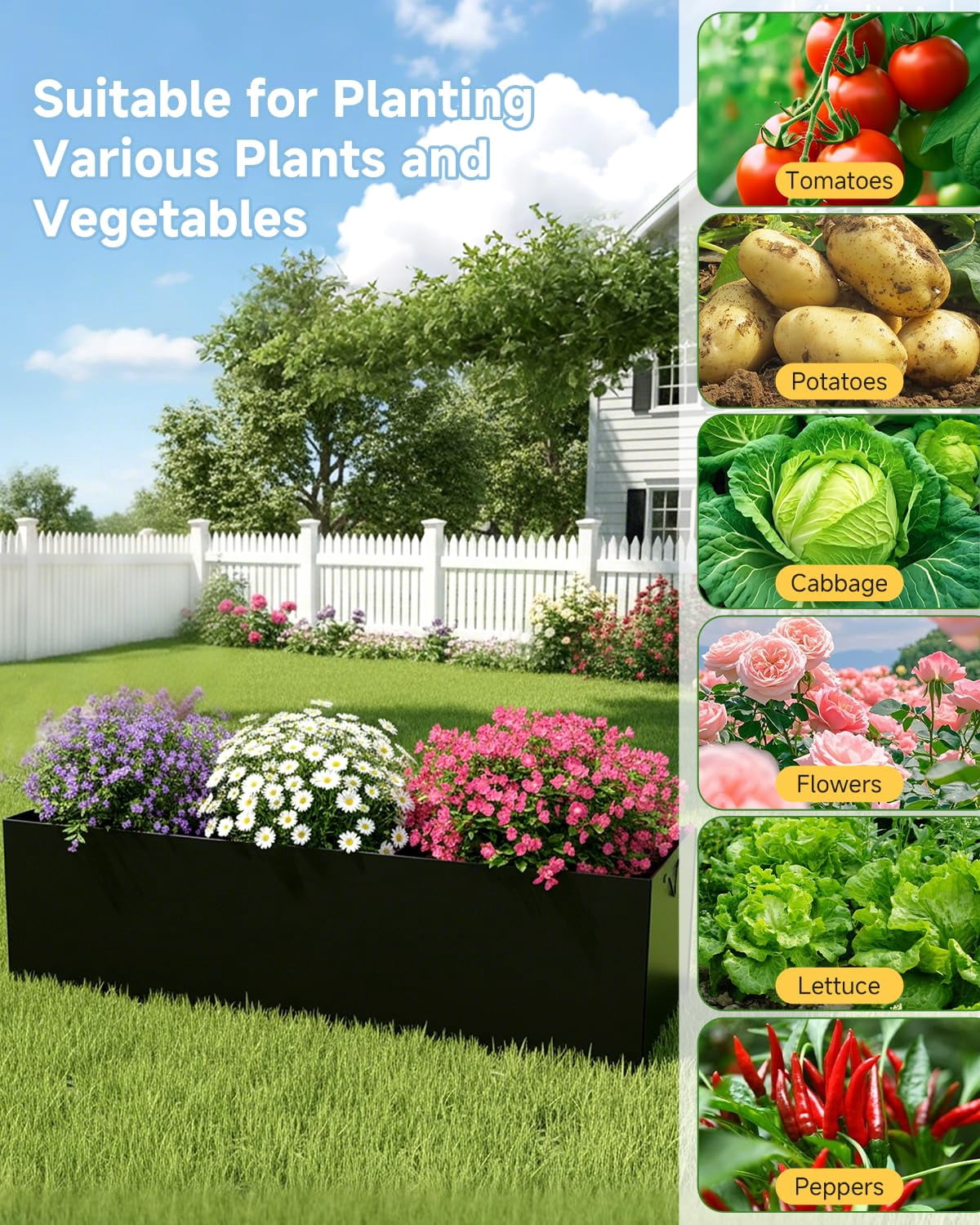 Cucumber Trellis For Climbing Plants Outdoor  A-shape Garden Raised Bed Metal Plant With Netting Flower Vegetables Pea Grape (50 * 17 65inch(l*w*h)