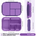 thumbnail image 2 of Tupper Para Lunch,Recipientes Para Lunch Box Kids,Bento Box Adulto,1200ML-4 Compartimentos Fiambrera con cubiertos,Apto Para Microondas,Lavaplatos,Libre De BPA (Morado), 2 of 4