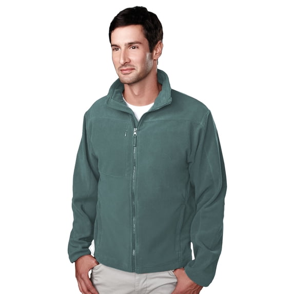 Tri-Mountain Vista 7385 Lightweight Micro Fleece Jacket, Small, Sage/Charcoal