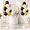 Black Gold White, variant on Macaron Pastel Balloon Column Stand Kit Set of 2 for Party Decor