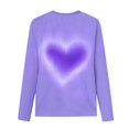 thumbnail image 4 of Girls Heart Long Sleeve T Shirts Colorful Cute Graphic Tees Round Neck Pullover 2025 Trendy Tops 3-14y Purple， 5 Years, 4 of 5