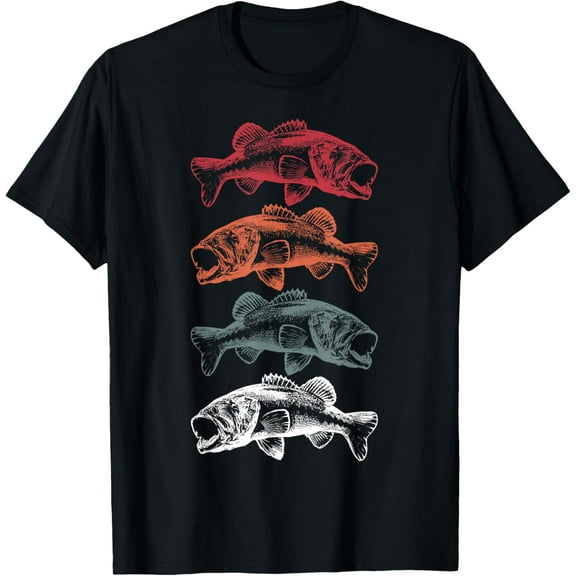 Retro Vintage Bass Fishing Fisherman Father's Day Gift Men T-Shirt