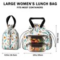 thumbnail image 5 of Pioneer Flower Floral Print Pattern Drawstring Lunch Bag Women - Drawstring Lunch Bag Insulated for Work Office - Stain-Resistant Large Lunchbags for Women with Multi-Pockets, 5 of 6
