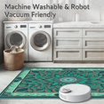 thumbnail image 5 of ODIKA 4'x6' Machine Washable Non-Slip Area Rug, Peacock Inspired Abstract Medallion Decorator Accent High Traffic Rug, Teal, 140611, 5 of 5