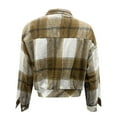 thumbnail image 7 of Cathalem Bomber Jacket Women Flannels for Women Cropped Shacket Jacket Fashion Plaid Button Down Shirt 2025 Fall Coat Tops (Khaki,S), 7 of 7
