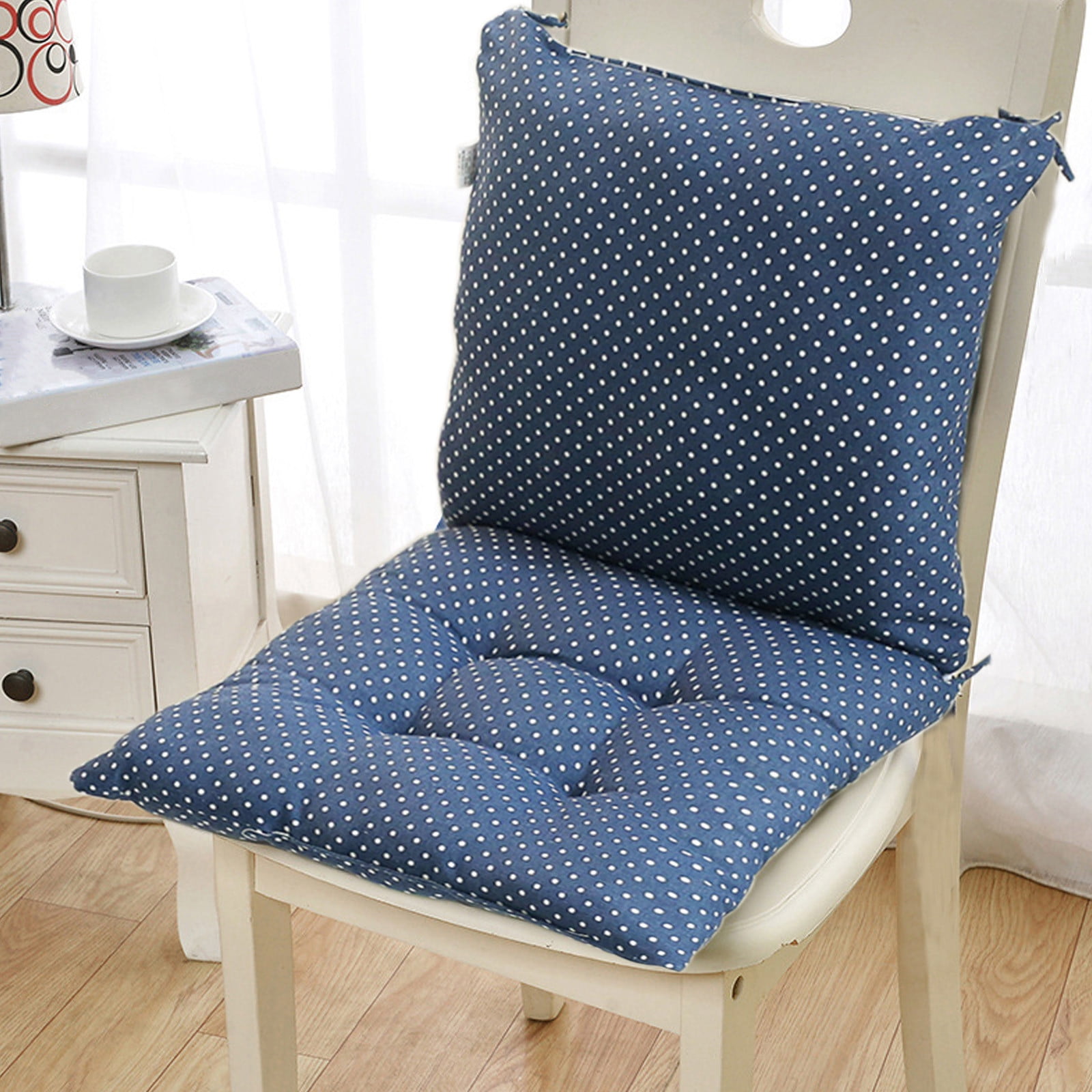 potrochi Outdoor Chair Cushion, Indoor/Outdoor Solid Back 1 Piece Square Corner Chair Cushion with Ties, Deep Seat, Weather, and Fade Resistant, Chair Cushions for Dining Chairs