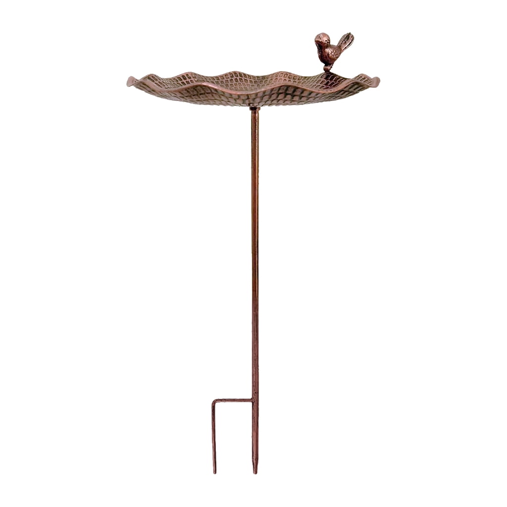 Large Frostproof Metal Bird Bath For Garden Outdoor Decoration Vintage Iron Water Bowl Wild Birds Feeder Easy to
