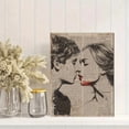 thumbnail image 2 of UXIEQU Vintage Kissing Couple Canvas Wall Art Print 15.75x11.81 Inches, 2 of 8