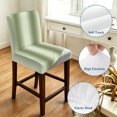 thumbnail image 4 of Sage Green Ombre Bar Stool Cover Set of 2, Farmhouse Green Gradient Modern Art Stretch Bar Chair Cover, Removable Washable Pub Counter Stool Chair Slipcover for Kitchen Dining Room Pub Cafe, 4 of 9