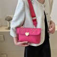 thumbnail image 3 of Bolso de mensajero para mujer, Bolso de hombro de PU con diamantes, Bolso cruzado de moda (rosa roja), 3 of 8