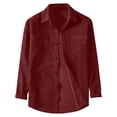 thumbnail image 2 of JTieacloth Mens Shirts Mens Spring And Autumn Solid Color Corduroy Long Sleeve Thickened Shirt Youth Fashion Casual Shirt(Red,M), 2 of 3