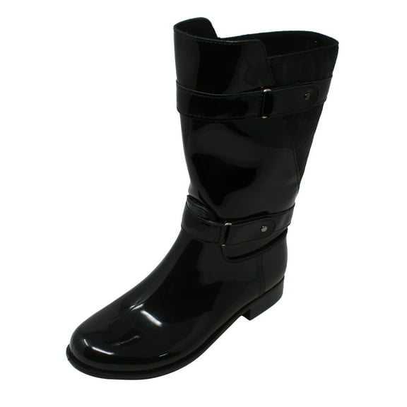 Ish Original Official Women Black Glossy Rain Boots MX-9228 US 6-10 (M)
