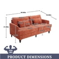 thumbnail image 5 of MOONMISS Chenille Upholstered Mid Century Modern Wood Frame Loveseat-Orange, 5 of 5
