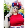 thumbnail image 5 of TIYOMI Women's Plus Size T-Shirts 3X 4th of July Summer Short Sleeve Tops Round Neck Shirts American Flag Star Pullover Red Raglan Casual T-Shirt Loose Fit Summer Tee 3XL 22W 24W, 5 of 7