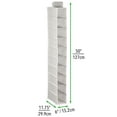 thumbnail image 2 of mDesign Soft 10 Shelf Fabric Closet Hanging Storage Unit - 2 Pack - Light Gray, 2 of 9