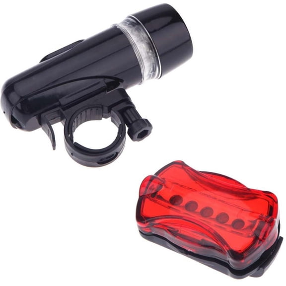 Dnogom Bike Light Set with Front LED Headlight & Rear Flash Light & Handlebar Bell, 7-Mode Rear Light for Night Riding,Bicycle Accessories(Tool-Free Mount)