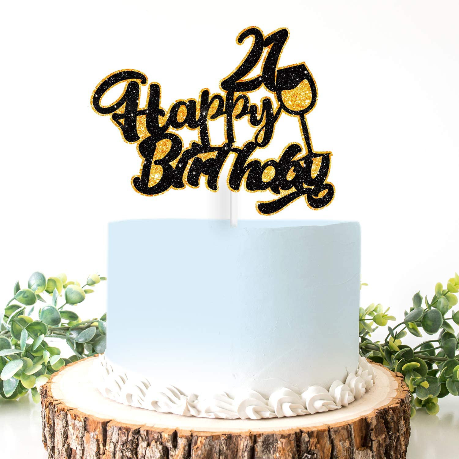21st Birthday Gold Cake Topper Party Decorations