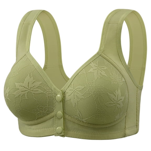 Zpanxa Women's Underwire Bra Plus Size Everyday Support Gathered Seamless Solid Color