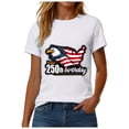 thumbnail image 4 of TOWED22 250th Anniversary USA T Shirt 250 Years American Flag 4th of July Freedom Shirts for Women(White,S), 4 of 8