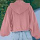 thumbnail image 2 of Woman Loose Hooded Sweatshirt, Stylish Drop Shoulder Sleeve Hem Drawstring Female Zip Up Hoodie Plain Color For Dating For School, 2 of 6