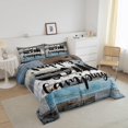 thumbnail image 2 of Trailers Camper Decorations King Comforter Set,Happy Camping Comforter Teens Adults,Blue Gray Barn Door Duvet Set,Western Farmhouse Bedroom Decor for All Season, 2 of 6