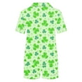 thumbnail image 4 of Moxiu St Patricks Day Pajamas for Women Two Piece Summer Outfit Button Up Short Sleeve Shamrock Printed Pjs Matching Shorts Pajama Set 2025 Multicolor,XL, 4 of 7