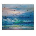 thumbnail image 3 of Designart 'Blue Waves Breaking At The Beach Landscape II' Nautical & Coastal Print on Natural Pine Wood, 3 of 5