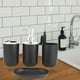 thumbnail image 2 of Juego de 4 accesorios de baño de plástico ABS, artículos de baño, cepillo de dientes, taza y jabón. Negro, 2 of 8