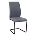 thumbnail image 1 of Monarch Specialties Dining Chair, Set Of 2, Side, Upholstered, Kitchen, Dining Room, Pu Leather Look, Metal, Grey, Black, Contemporary, Modern, 1 of 4