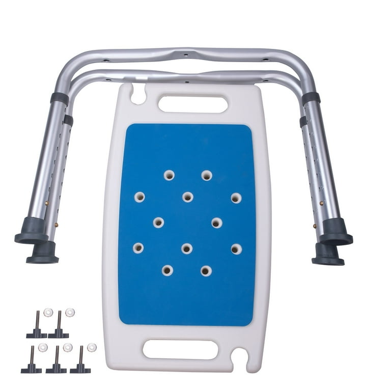 Medokare Shower Stool with Padded Seat Shower Seat for Seniors with Tote Bag Handles Shower Bench Bath Chair Handicap Tub Shower Seat White