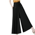 thumbnail image 2 of Azrian Summer Casual Long Trousers for Women Women's Casual Daily High Waisted Solid Loose Wide Leg Pants, 2 of 4