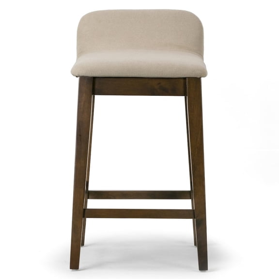 Glamour Home Atia 25" Fabric Counter Stool with Low Back Seat - Beige (Set of 2)