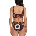 thumbnail image 3 of Rocae A Cup Of Black Coffee On A Saucer for Bikini Set for Women Two Piece Sexy High Swimsuits Split Crossover Bikini Medium, 3 of 9