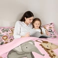 thumbnail image 4 of Homewish Children Lion Zebra Giraffe 7-Piece Bedding Comforter Set,Cartoon Animal King Bedding Sets,Woodland Wildlife Ultra Soft Bed Sheets,Microfiber Bedroom Decor,Reversible, 4 of 8
