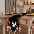 thumbnail image 2 of Black Crane Table Runner, Vintage Red Teal Spring Floral Botanical Washable Cotton Linen Table Runners 36 Inches Long, Dresser Scarf Runner for Nightstand/End Tables/Round Tables 13''x36'', 2 of 9