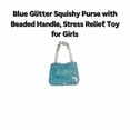 thumbnail image 2 of Blue Glitter Squishy Purse with Beaded Handle, Relaxation Toy for Girls, 2 of 3