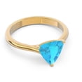 thumbnail image 3 of 2.00 Carat Beautiful Trillion Cut Simulated Blue Topaz Gemstone Anniversary Ring for Ladies Solid 14K Yellow Gold Size 5 by Diamond-Capitals, 3 of 7