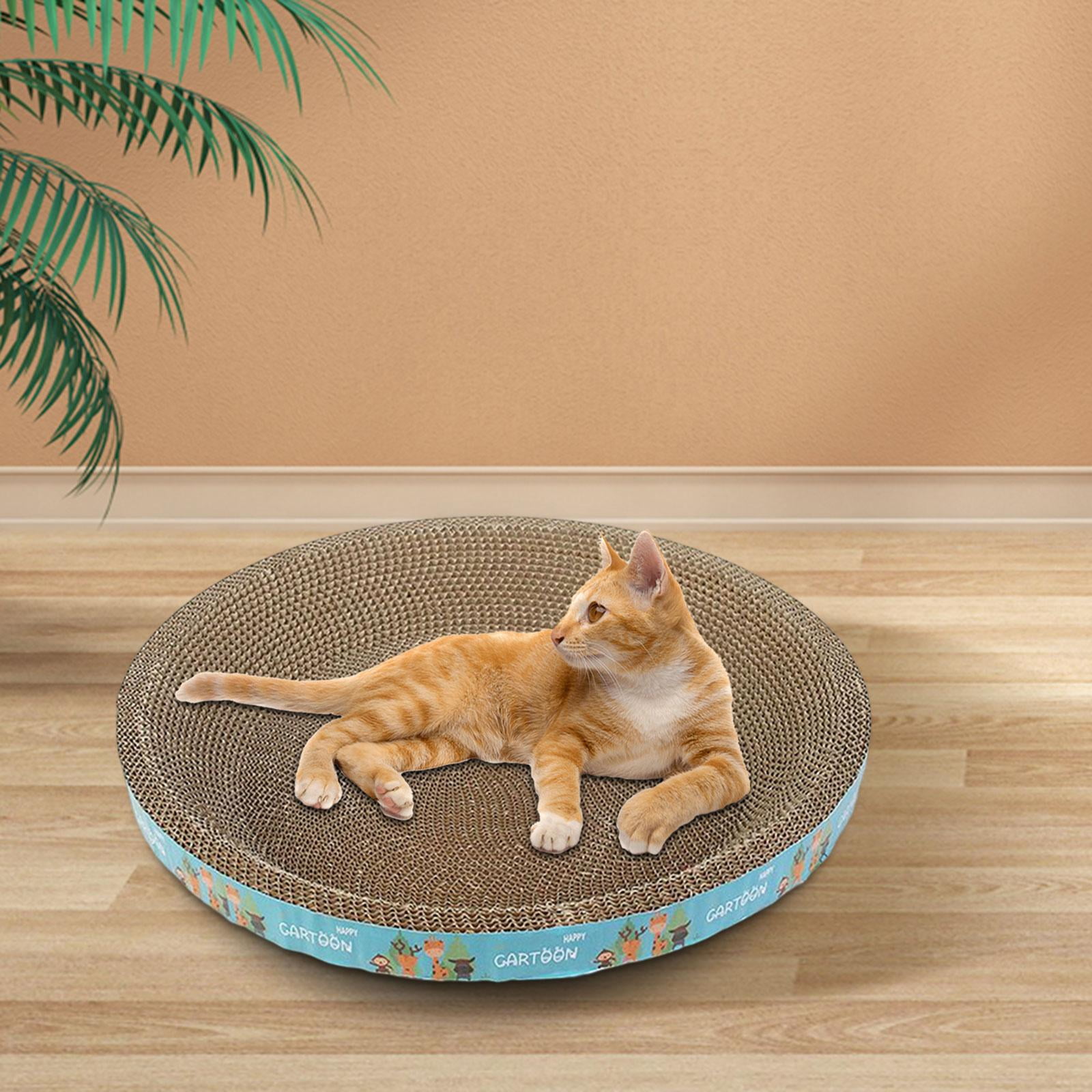 Cat Scratch Pad,Cat Scratch Pad Sleeping Bed Scratcher Bowl Nest,Cat Scratcher Cardboard Lounge Bed House Mat,Cat Scratching Board Prevents Furniture Damage,Soft Comfortable round giraffe 43cm