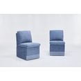 thumbnail image 4 of Modern Linen Dining Chairs Set of 2 with Casters and Storage - Blue, 4 of 11