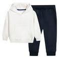 thumbnail image 2 of MKOSPLRT Kid's Hooded Tracksuit Pullover Sweatshirt Jogging Pants Set Solid Lounge 2 Pieces Sweatsuit for Girl Boy 3-12 Years, 2 of 5