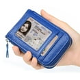 thumbnail image 5 of Genuine Leather Holder Zipper Credit Card Wallet RFID Credit Card Wallet with ID Card Window, 5 of 6