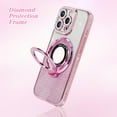 thumbnail image 3 of for iPhone 14 Pro Max Magnetic Kickstand Bling Case,Camera Lens Protector Luxury Electroplated Diamond Glitter Women Girls Kids Soft TPU Cover Case for iPhone 14 Pro Max 6.7 inch,Pink, 3 of 14