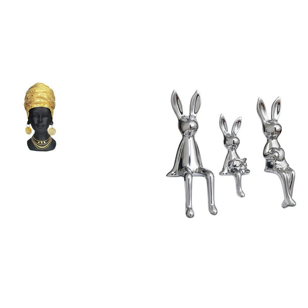 Estatua de mujer africana,Estante de oficina con estatua de mujer africana,Adorno de figura de resina delicado para el hogar,Escultura de figura,Estatua sentada Figura Escultura Adorno