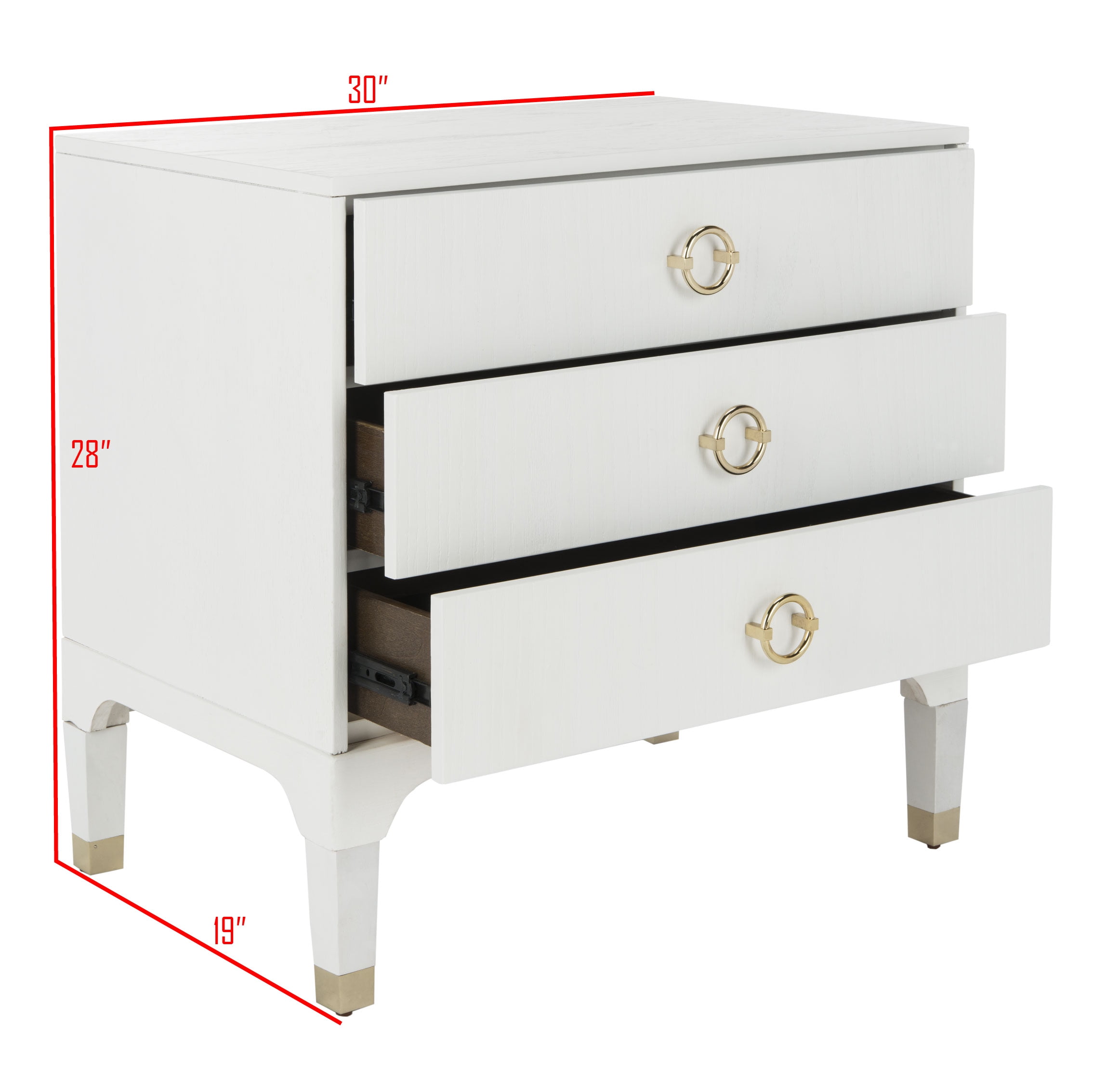 lorna 3 drawer nightstand