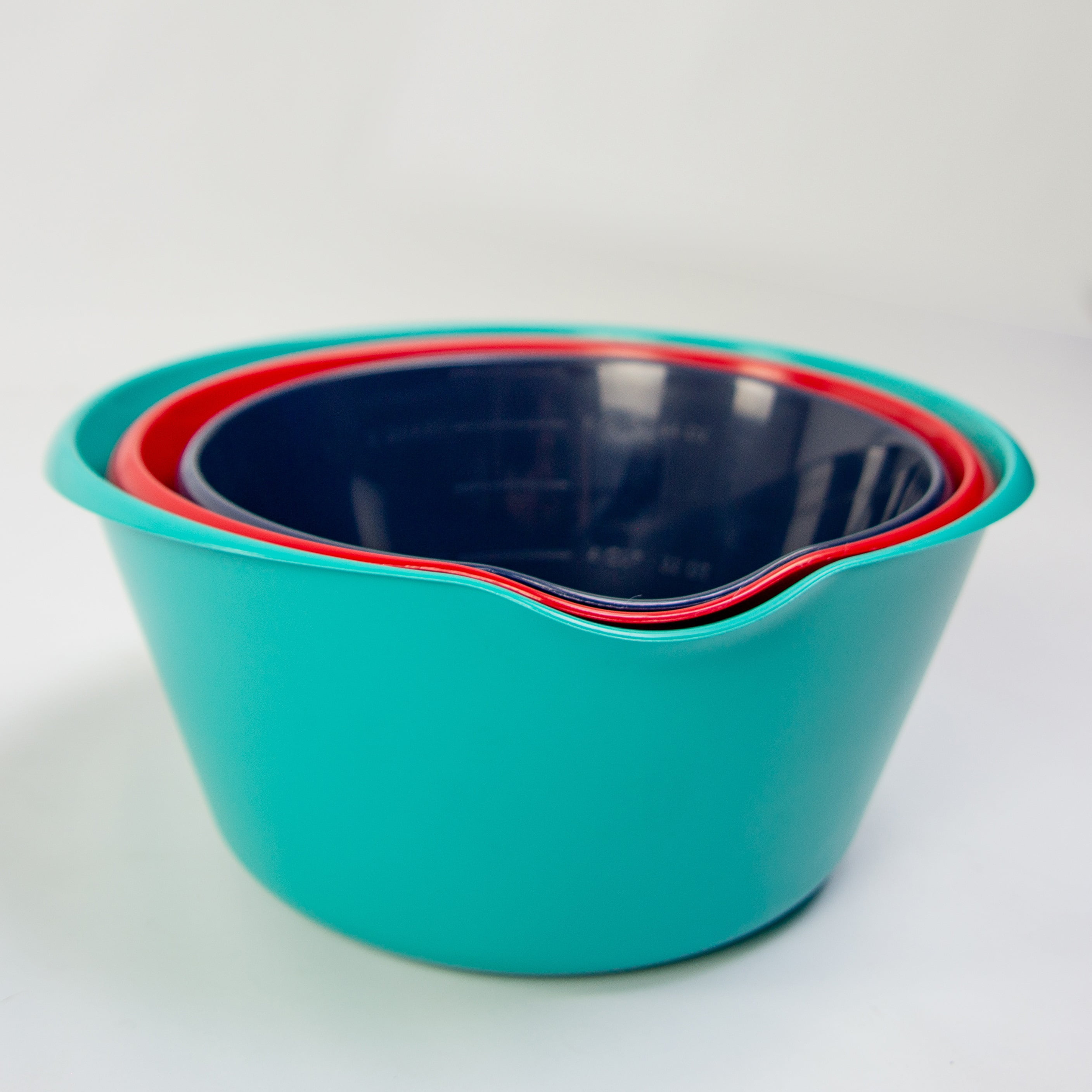 Mainstays 3-Piece Mixing Bowl Set, Assorted Colors, 2.5, 3.5 and 5-Quart, Polypropylene
