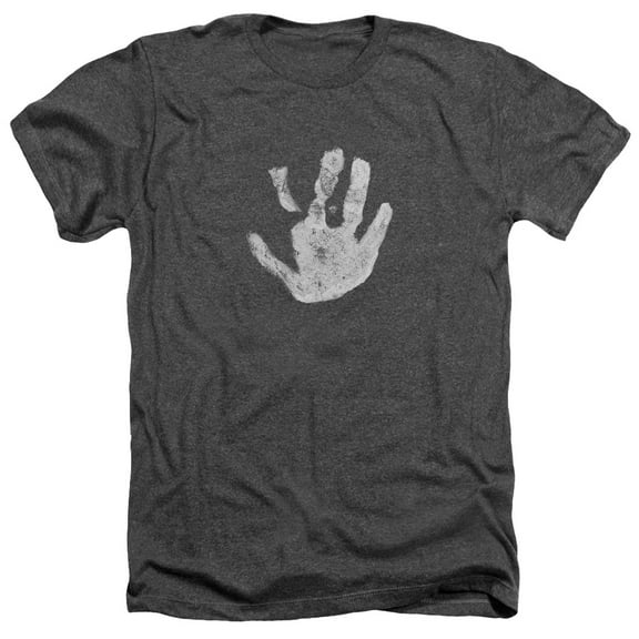 Trevco Lor-White Hand Adult Heather Tee- Charcoal - Small